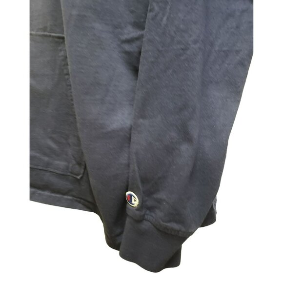 Champion Navy Blue Hoodie T-Shirt, Long Sleeve, Men's XXL, Drawstring, Pocket - Picture 7 of 13